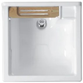 Colavene Swash mobile lavatoio 60x60 doppia anta con griglia portaspone tavola lavapanni bianco lucido