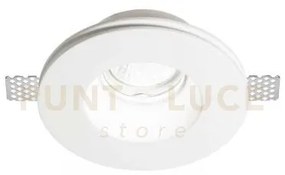 Samba round faretto da incasso 1 luce attacco gu10 d.12,8cm in gess...
