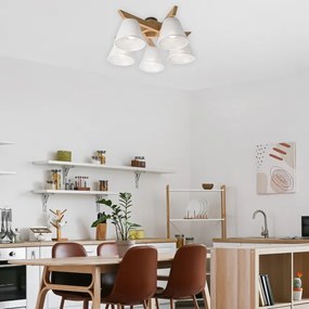 Plafoniera ANTONIO 5xE14/40W/230V rovere