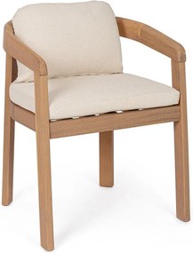 Sedia da esterno di colore naturale in legno massiccio Pablo – Bizzotto