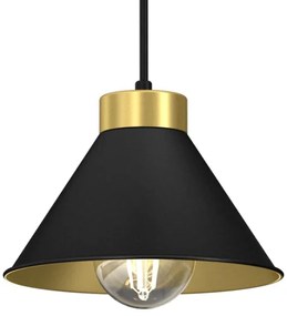 Lampadario su corda DEMET 3xE27/60W/230V nero/dorato