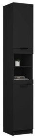Armadietto da bagno nero 32x34x188,5 cm in legno multistrato
