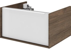 Mobile da bagno sotto lavabo Neo marrone laccato lucido L 60 x H 32 x P 48 cm 1 cassetto, lavabo non incluso