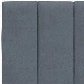 Giroletto con Testiera Grigio Scuro 140x200 cm in Velluto