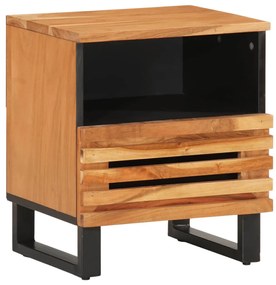 Comodino 40x34x46 Cm İn Legno Massello Di Acacia /