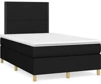 Letto a Molle con Materasso e LED Nero 120x190 cm in Tessuto 3270241