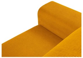 Divano angolare color senape allungabile e con contenitore (con penisola a destra/con chaise lounge) con rivestimento in velluto a coste Kyoto – Cosmopolitan Design