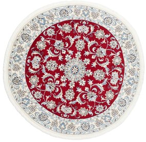 Nain Tappeto 150x150 Rosso (Iran) Annodato A Mano