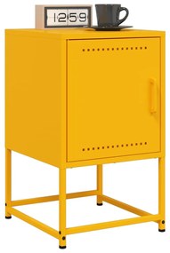 Comodini 2 pz giallo senape 36x39x60,5 cm in acciaio