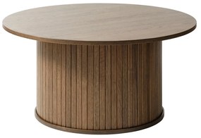 Tavolino rotondo marrone in rovere ø 90 cm Nola - Unique Furniture