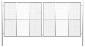 Cancello Per Giardino İn Acciaio Zincato 415x250 Cm Argento /