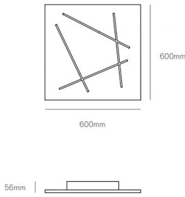 Flat plafoniera 51w 2500lm 3000k black