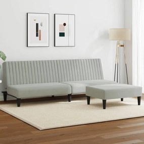 Set Di Divani 2 Pz Grigio Chiaro İn Velluto /
