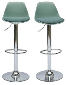 Sgabelli da bar design verde-azzurro (set di 2) STEEVY