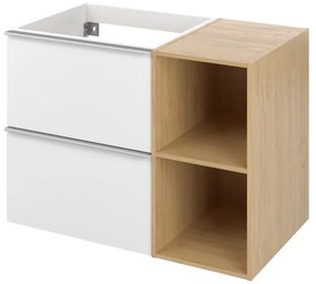 Mobile da bagno sotto lavabo SENSEA Modern bianco laminato opaco L 80 x H 55 x P 45 cm 2 cassetti, lavabo non incluso