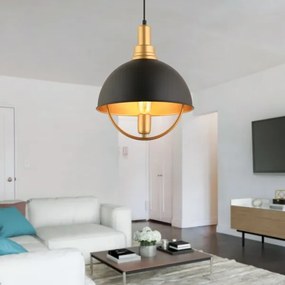 Lampadario a cavo MONZA 1xE27/40W/230V diam. 30 cm nero/oro