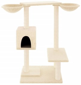 Albero per gatti con tiragraffi crema 82 cm