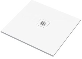 Piatto doccia SENSEA in composito minerale di resina gelificata Remix bianco L 80 x L 80 x H 2.5 cm opaco effetto pietra