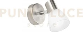 Spot mito nickel 1 luce attacco e14 17x8x11cm in vetro e metallo or...