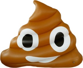 Materassino Gonfiabile 160x130 cm in PVC a Forma di Emoji Ranieri Face Cacca Marrone...