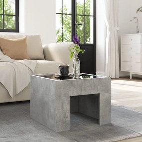 Tavolino da salotto con led infinity grigio cemento 40x40x30 cm