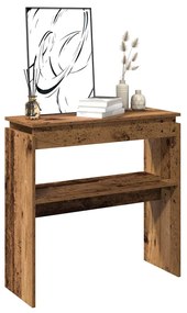 Tavolino Consolle Legno Antico 80x30x102 Cm İn Truciolato /