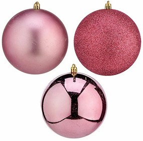 Set di palline di Natale Rosa PVC Ø 12 cm (6 Unità)