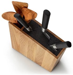 Continente C4151 - Portacoltelli con inserto flexi e vano 31x8x24,5 cm rovere