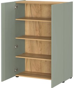 Scarpiera verde chiaro con effetto rovere 74x105x33 cm Alviano – Germania