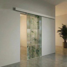 Porta scorrevole destra Heaven in vetro multicolore, L 88 x H 215 cm, con binario Meli
