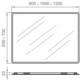 Specchio 60x80 bagno Rettangolare Retroilluminato Ponsi Ercos