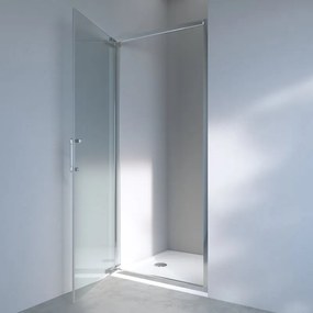 Porta doccia battente Easy L 100 x H 190cm, Sp. 6 mm in vetro vetro senza finitura / trasparente profilo cromo