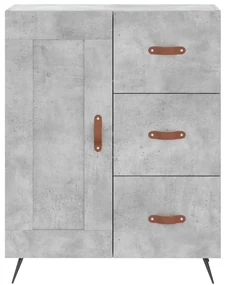 Credenza grigio cemento 69,5x34x90 cm in legno multistrato