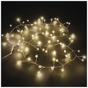 Catena luminosa LED natalizia, 40 LED, 1,5 m, alimentazione 3x AA, bianco caldo