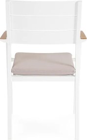 Sedia Da Esterno In Alluminio Con Braccioli E Cuscino Zelmar Bianco Bizzotto
