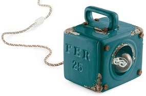 Lumetto Vintage Industrial Ferro E Ceramica Verde 1 Luce E27