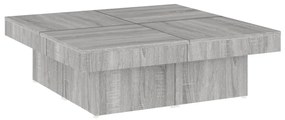 Tavolino da Salotto Grigio Sonoma 90x90x28 cm Legno Multistrato