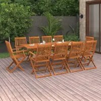 Set Pranzo da Giardino 11 pz in Legno Massello di Acacia 3086987