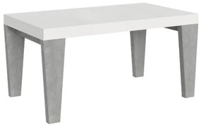 Tavolo allungabile 90x160/420 cm Spimbo Mix piano Bianco Frassino - gambe Cemento