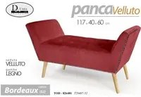 Panca arredo scendiletto bordeaux cm 117 x 40 x 60 h