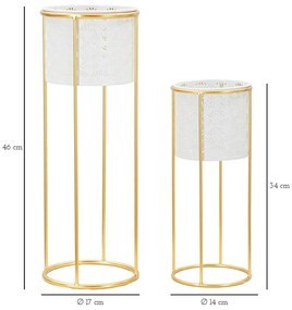 Set di 2 piedistalli per piante in metallo ø 17 cm altezza 46 cm Whity - Mauro Ferretti