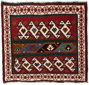 Shiraz Tappeto persiano 50x60 Rosso (Iran) Annodato A Mano