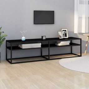 Mobile Porta Tv Nero 160x40x40,5 Cm İn Vetro Temperato /