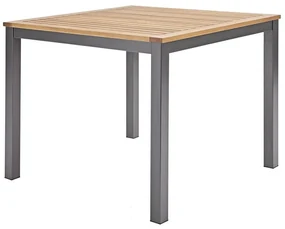 Tavolo da pranzo per giardino Oris NATERIAL in alluminio con piano in eucalipto marrone per 4 persone 89x89cm
