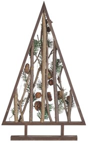 Figura decorativa LED legno scuro 62 cm SVIDAL Beliani