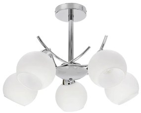 Lampadario a sospensione con supporto rigido AMOS 5xE27/40W/230V cromo lucido