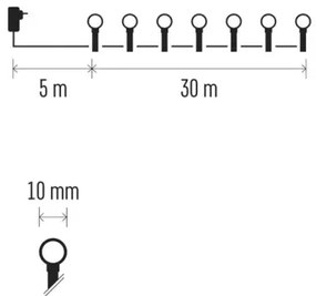 Catena luminosa natalizia a LED 300 LED/230V/8 funzioni 35 m IP44 bianco caldo