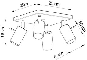 Sollux SL.0452 - Faretto da binario RING 4xGU10/10W/230V
