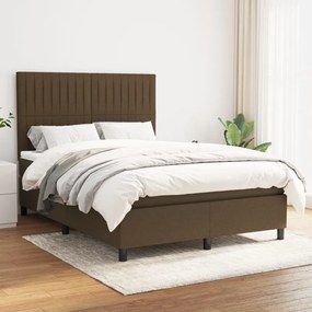 Giroletto A Molle Con Materasso Marrone Scuro 140x200cm Tessuto /