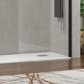 Kamalu - Box doccia walk in 80x90 angolare telaio nero | KW2000B